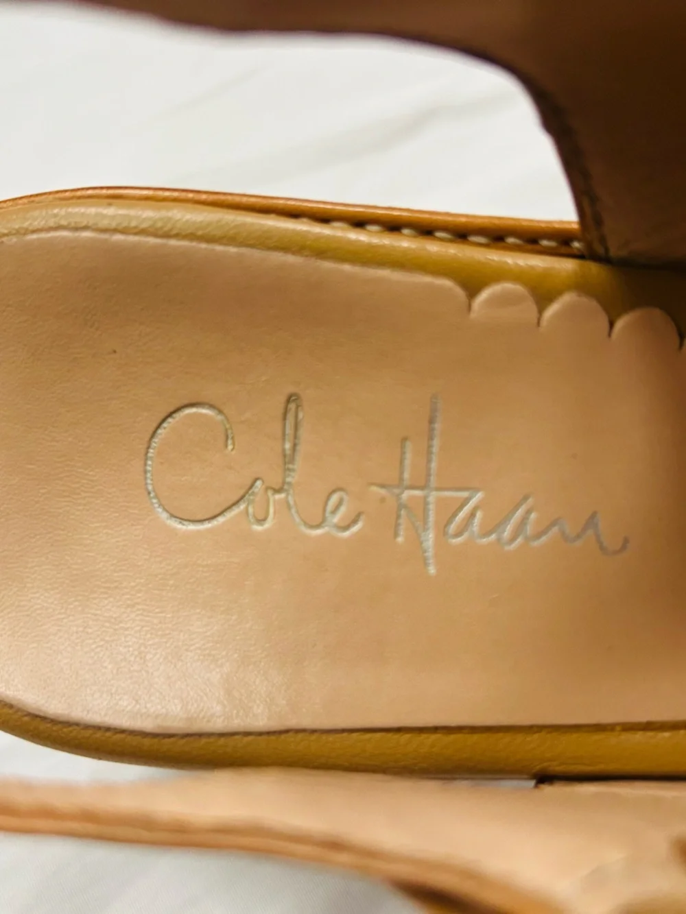 Cole Haan Tan Leather Slingback Heels